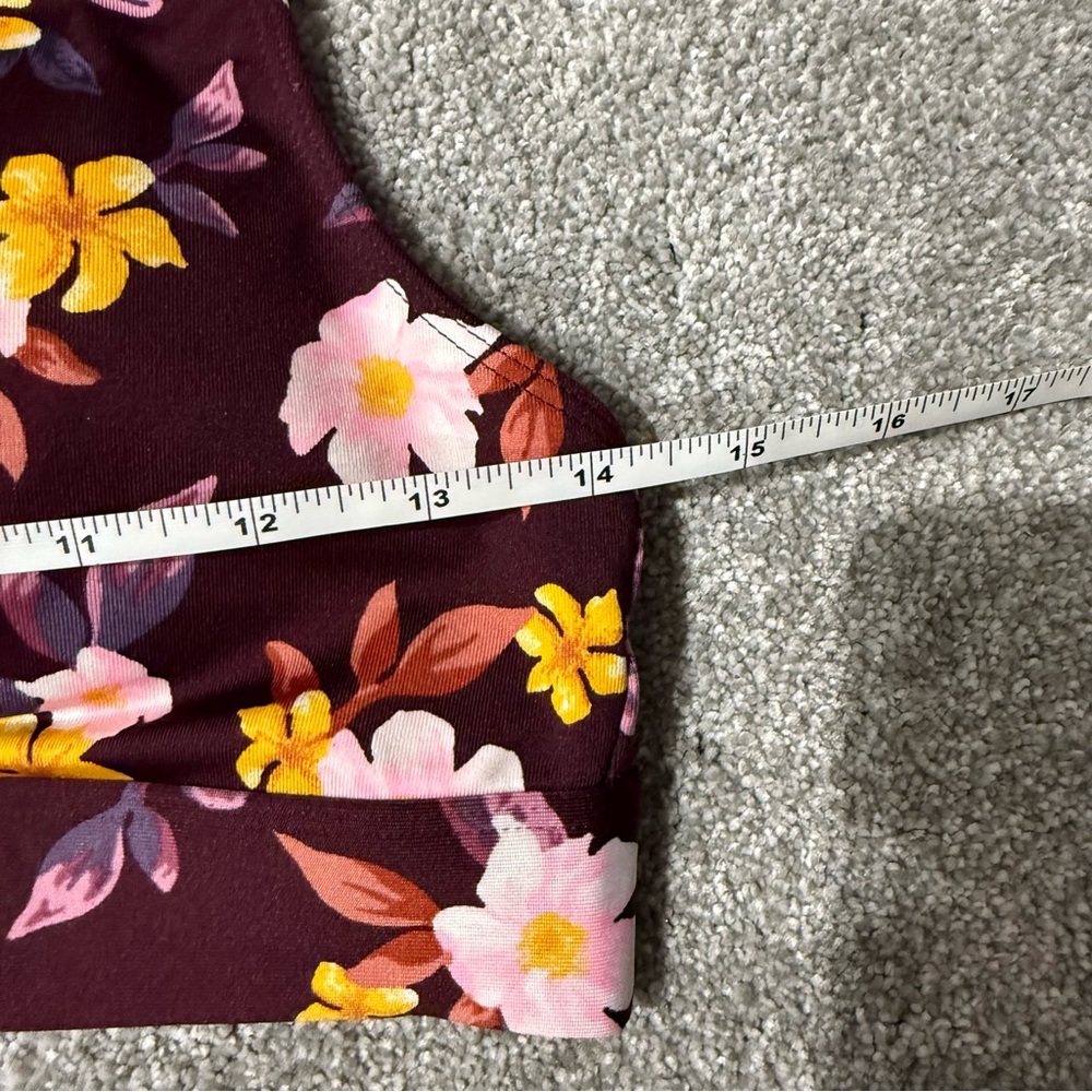 NWT PINK Victoria's Secret Yellow & Maroon Floral Sports Bra/bikini bundle Med - Picture 5 of 14